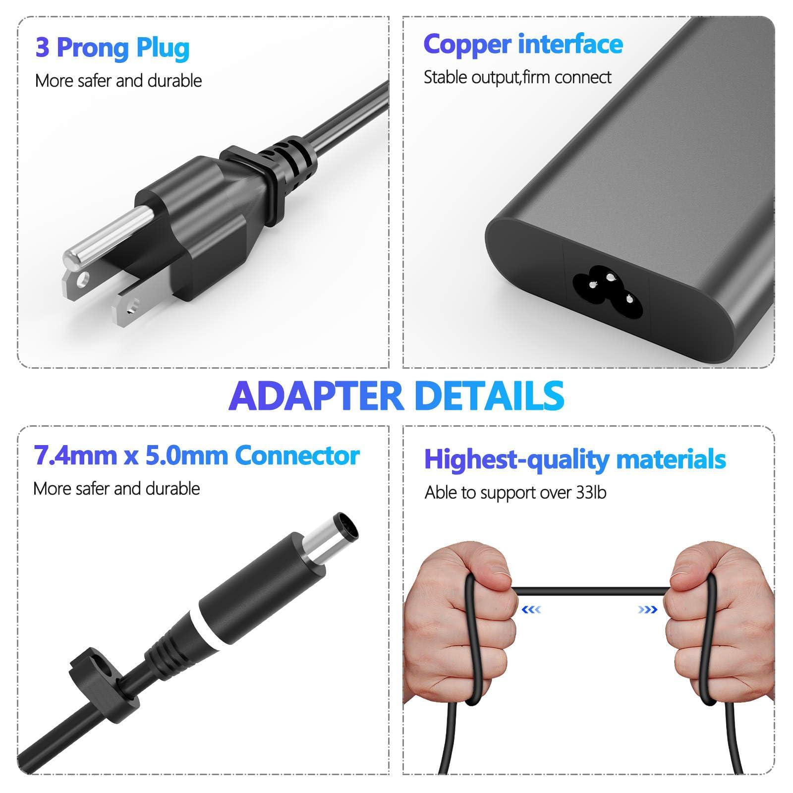 rttwfnr GaN 240W 19.5V 12.31A Slim AC Charger Fit for Dell Alienware M15 R7 X16 X17 R2 X15 R2 M17 R5 Precision 7670 7680 7770 7780 LA240PM200 HA240PM200 DA240PM200 Laptop Supply Power Adapter Cord