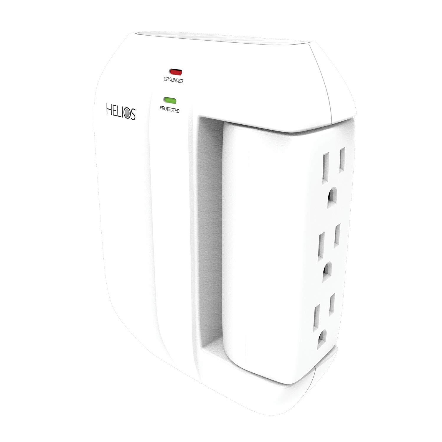 Helios Helios AS-HP-5R 5-Outlet Wall Tap Surge Protector with 2 USB Charging Ports