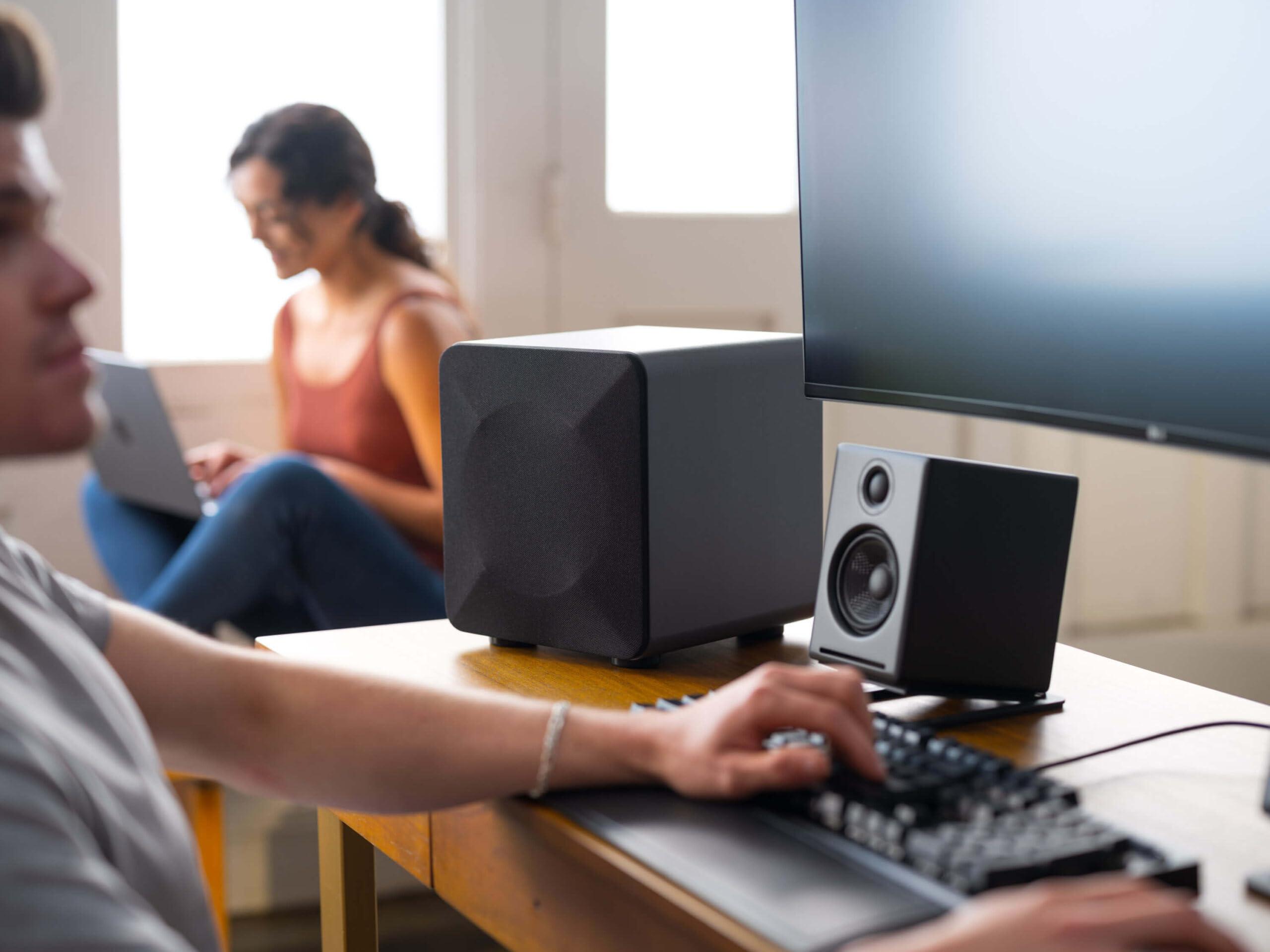 Audioengine Audioengine S6 210W Compact Powered Mini Subwoofer- Powerful Bass in a Small Package - Great for Desktops, Apartments, Offices and Gaming Setups