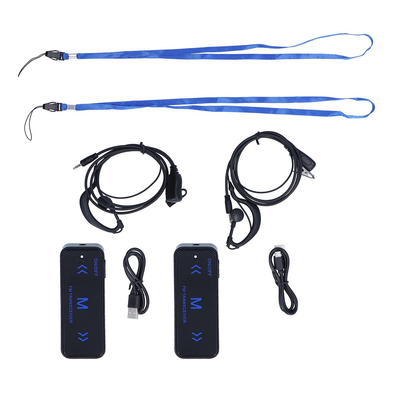 PUSOKEI 1 Pair Mini Radio Walkie Talkie with Earphones Rechargeable,Thin 2Way Radio Long Range with Earpiece for Supermarkets Shopping Centers Hotels,16 Channels HD Communication Walkie Talkie