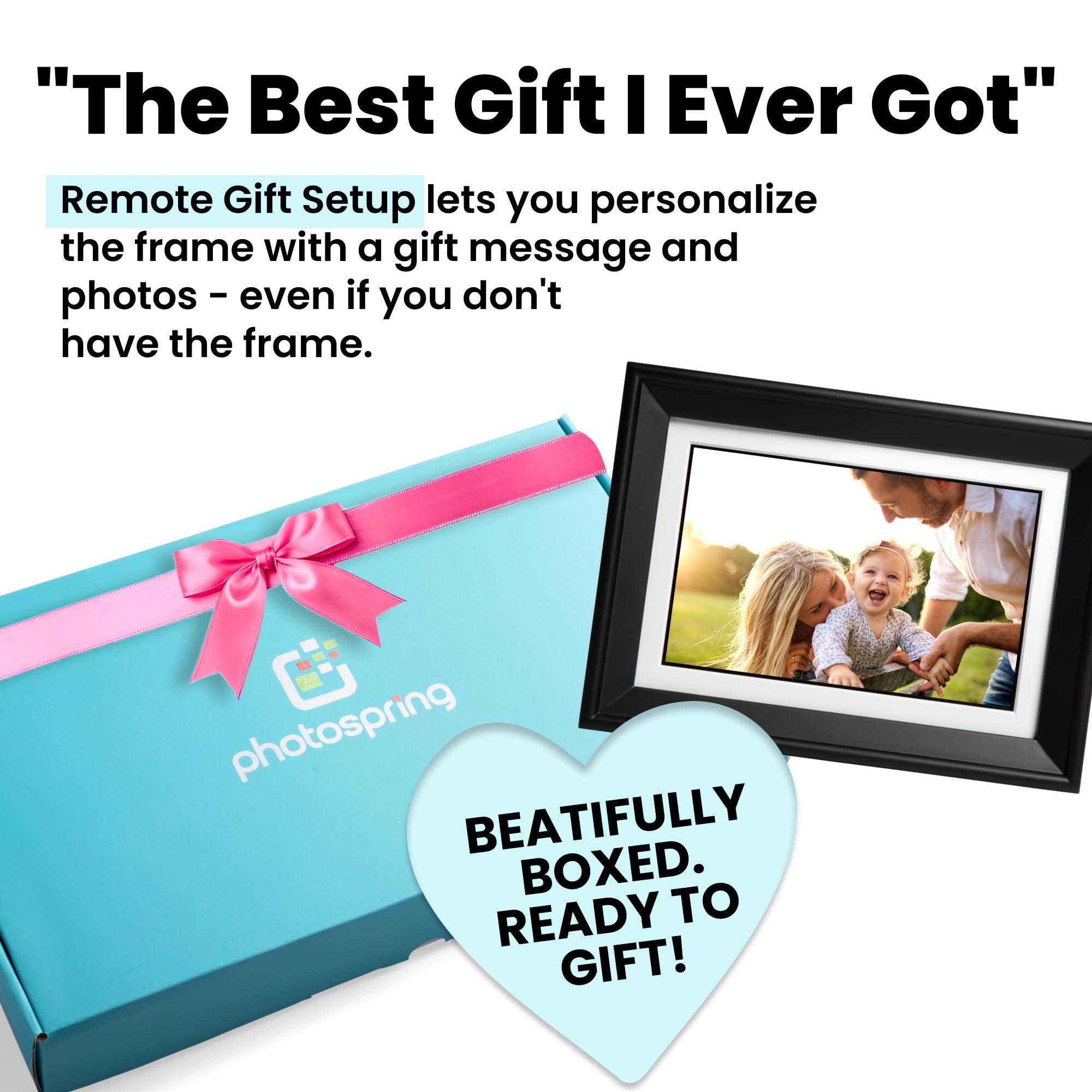 PhotoSpring PhotoSpring 10 inch WiFi Digital Picture Frame | Send Photos by Email, Web or Our Free App | Electronic Picture Frame with Touchscreen & 32GB Internal Memory | Easy Setup | Play Videos up to 5 min