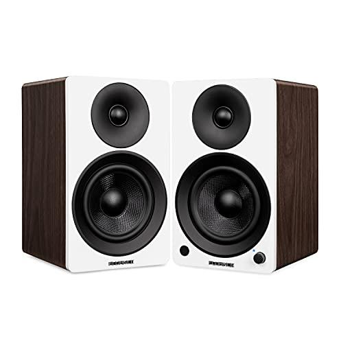 Fluance Fluance RT81 Elite High Fidelity Vinyl Turntable (Walnut) with Ai41 Powered 5" Stereo Bookshelf Speakers (White Walnut), Diamond Stylus, Belt Drive, Built-in Preamp, 90W Class D Amplifier, Bluetooth