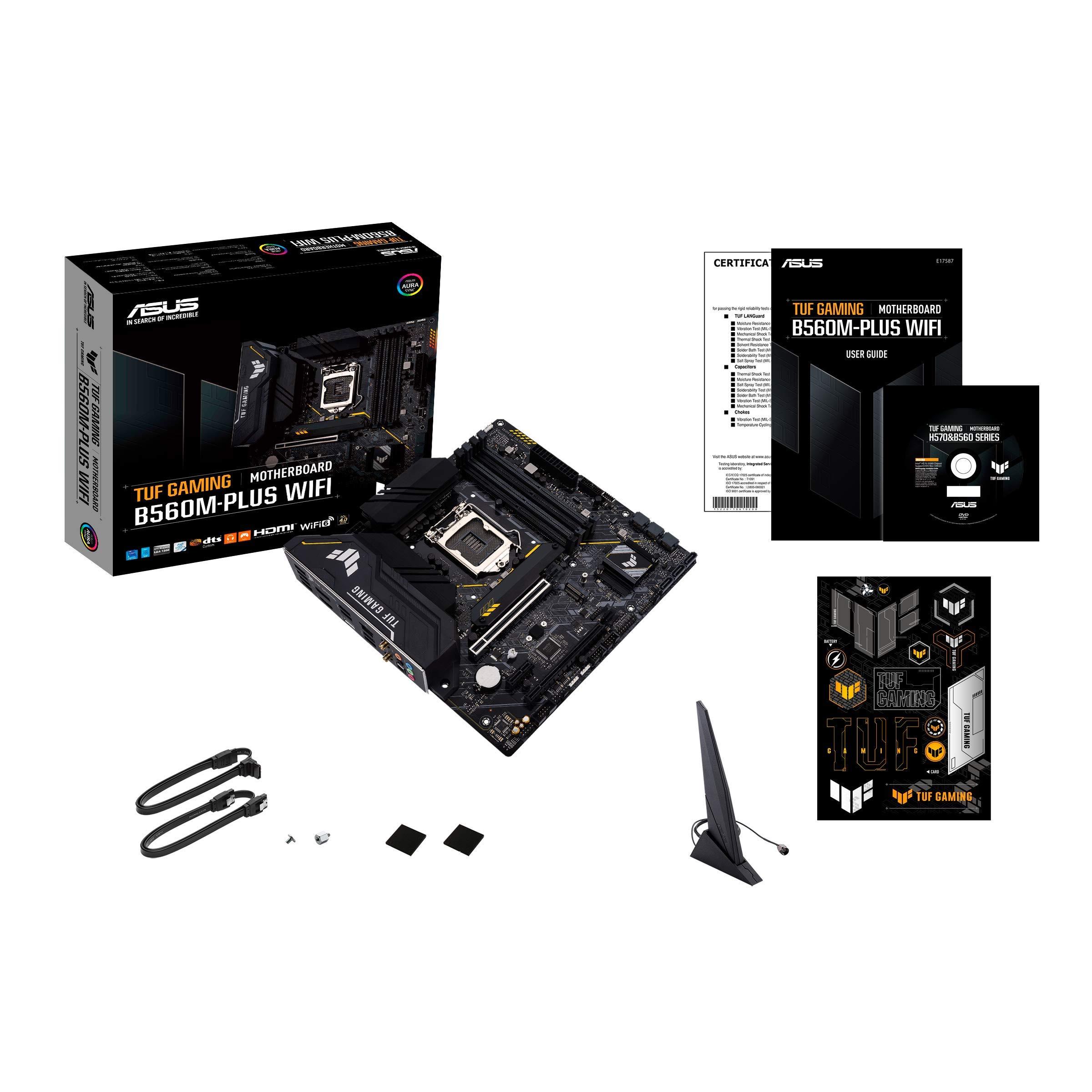 ASUS ASUS TUF Gaming B560M-PLUS WiFi LGA1200 (Intel11th/10th Gen) Micro ATX Gaming Motherboard (PCIe 4.0, 2X M.2 Slots,8+1 Power Stages, 2.5Gb LAN, WiFi 6, USB 3.2 Type-C, Thunderbolt 4 Support)