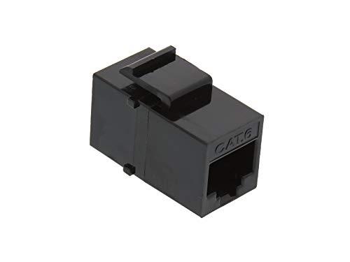 Networx Networx Black Cat6 RJ45 Feed Through Panel Mount Keystone Coupler