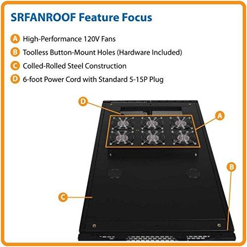 Tripp Lite Tripp Lite SRFANROOF Rack Enclosure Cabinet Roof Mount Fan Panel Airflow Mgmt 120V , Black