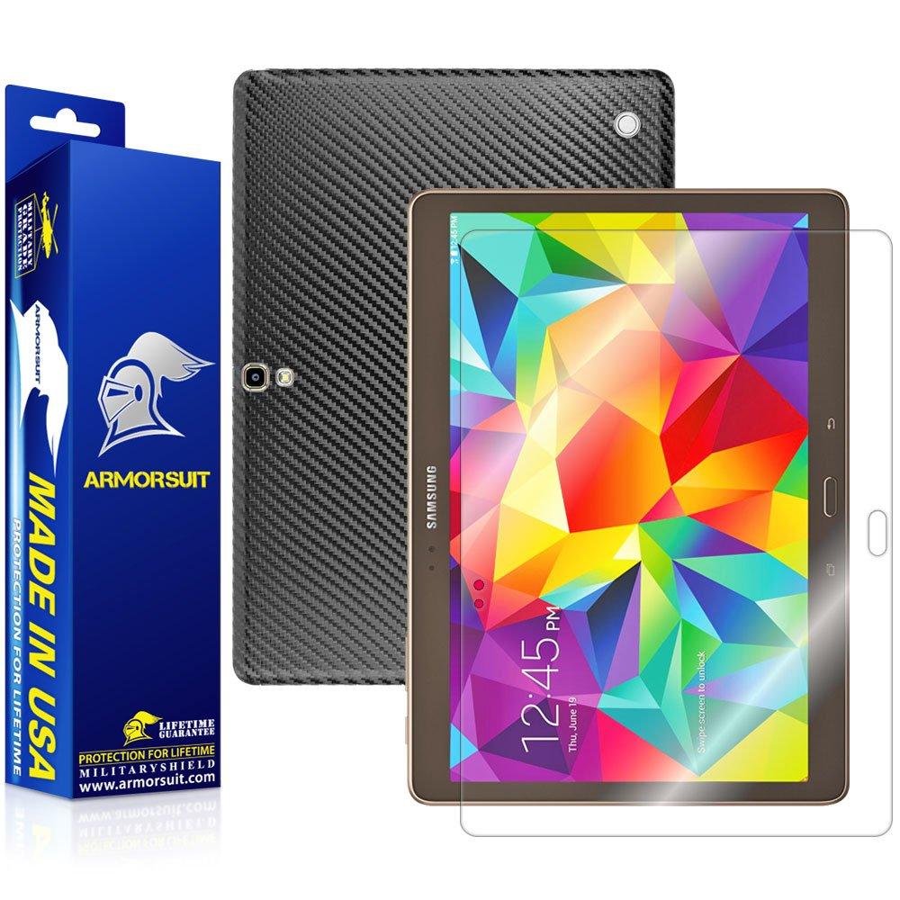 ArmorSuit ArmorSuit MilitaryShield Black Carbon Fiber Skin Wrap Film + HD Clear Screen Protector for Samsung Galaxy Tab S 10.5 - Anti-Bubble Film