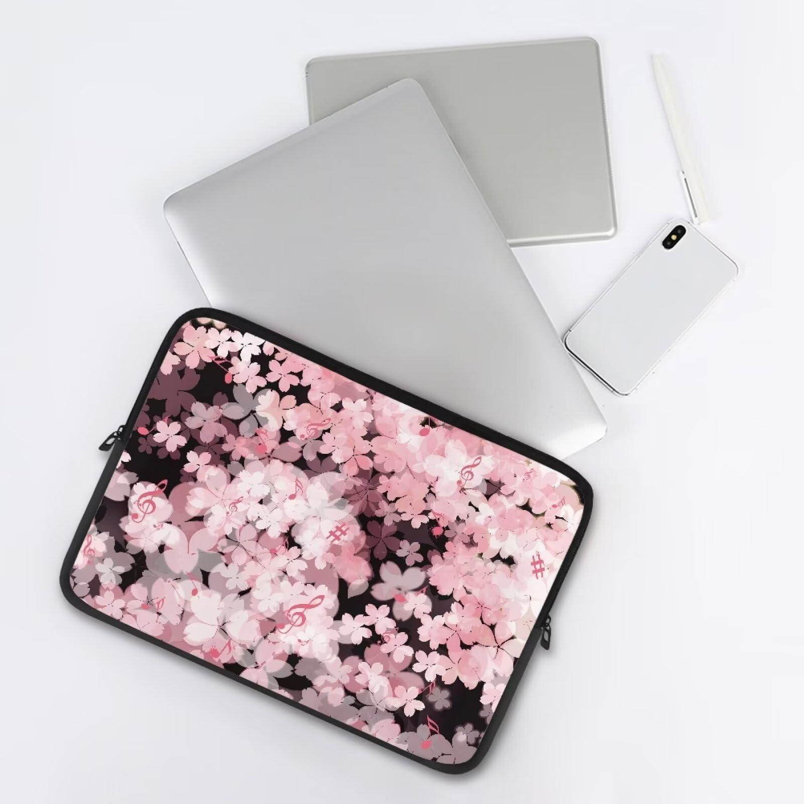 Snilety Snilety Pink Flower Laptop Bag 15 Inch, Women Large Capacity Computer Bag Business Laptop Briefcases Waterproof Handbag Lightweight Tote Bags