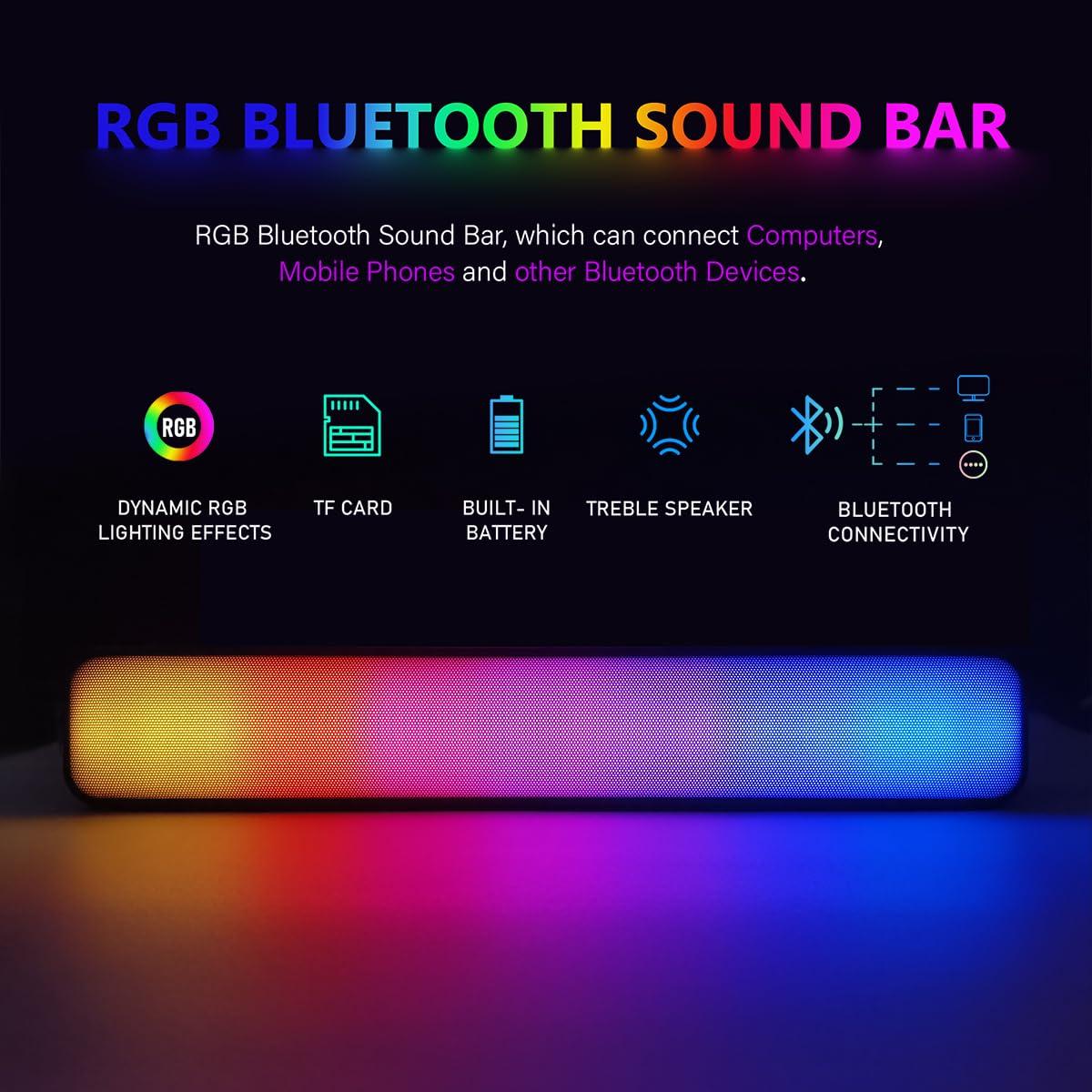 STGAubron STGAubron Gaming PC Desktop Computer, Intel Core I7 up to 3.9 GHz, Radeon RX 580 8G, 16G RAM, 512G SSD, WiFi, Bluetooth 5.0, RGB Fan x6, RGB BT Sound Bar, Windows 10 Home