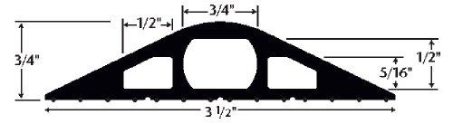 Checkers Industrial Safety Products Checkers Industrial Safety Products Powerback RFD3-10 Durable Rubber Center Channel Duct Protector, Black, 10\' Length