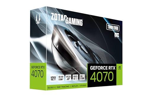 ZOTAC ZOTAC Gaming GeForce RTX 4070 Twin Edge OC GDDR6 DLSS 3 12GB GDDR6 192-bit 20 Gbps PCIE 4.0 Compact SFF Gaming Graphics Card, IceStorm 2.0 Advanced Cooling, Spectra RGB Lighting, ZT-D40740H-10M