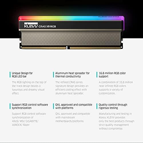 KLEVV KLEVV CRAS XR RGB DDR4 16GB (2x8GB) 3600MHz CL18 1.35V Gaming Desktop Ram Memory SK Hynix Chip XMP 2.0 Ready (KD48GU880-36A180Z)