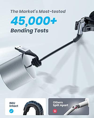 INIU USB C Cable, INIU [5 Pack 3.1A] QC Fast Charging USB Type C Cable, Nylon(1.6+3.3+3.3+6.6+6.6ft) Phone Charger USB A to USB C Cable for Samsung Galaxy S21 S20 S10 Plus Note 10 LG Google Pixel iPhone 15