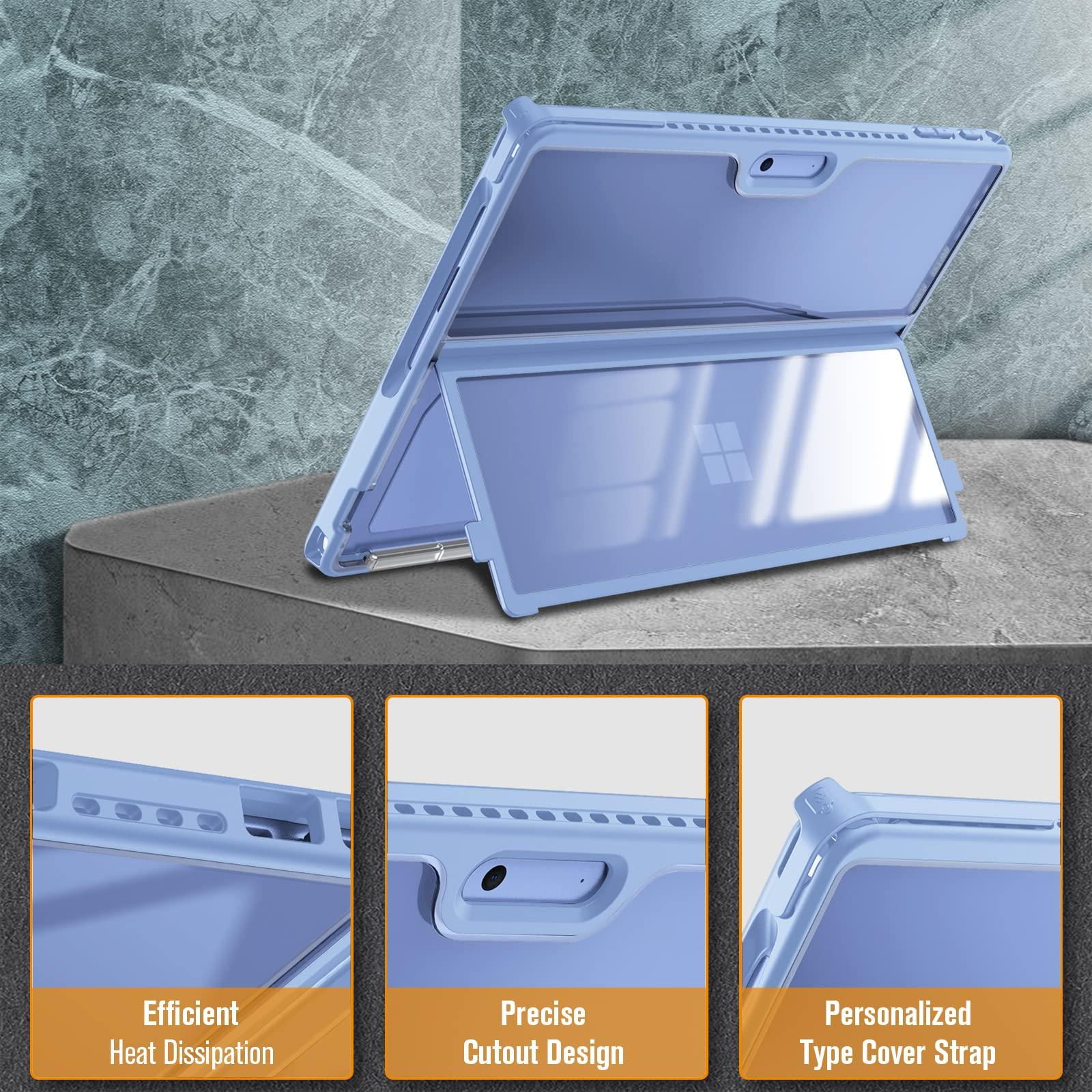 FINTIE Fintie Hard Case for 13 Inch Microsoft Surface Pro 11/10/9 - Shockproof Rugged Cover with Clear Transparent Back Shell + Multiple Angle Viewing Portfolio Business Cover w/Pocket