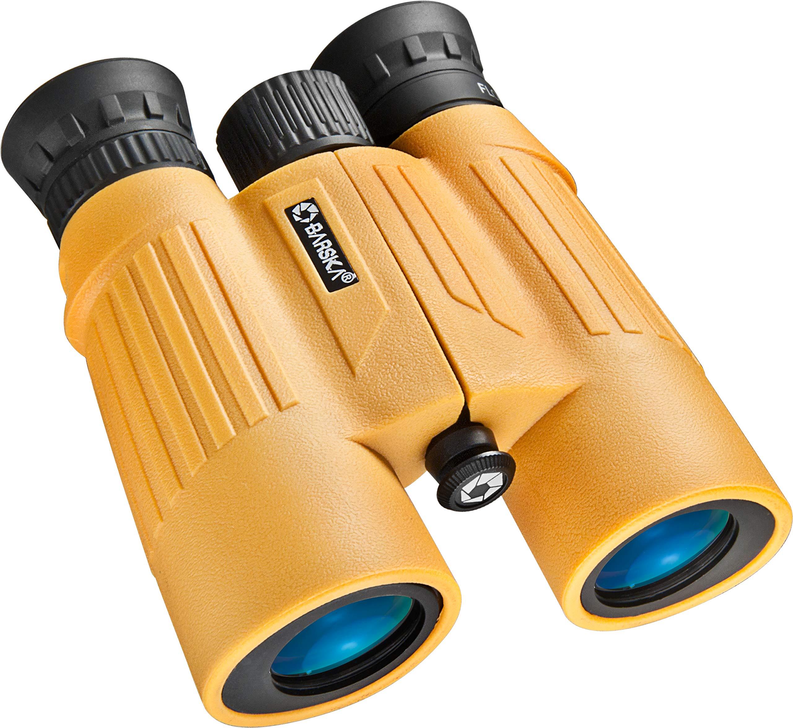BARSKA BARSKA 10x30 WP Floatmaster Binoculars (Blue Lens, Yellow) (AB11092)
