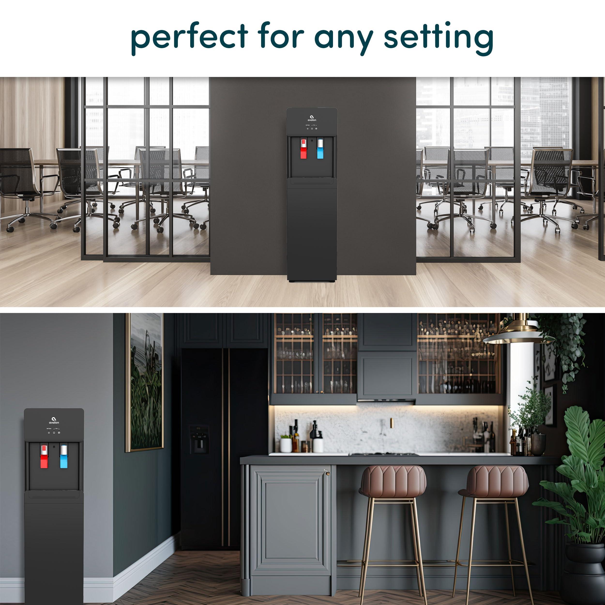 Avalon Avalon A7BOTTLELESSBLK Self Cleaning Touchless Bottleless Cooler Dispenser-Hot & Cold Water Child Safety Lock, UL, Black