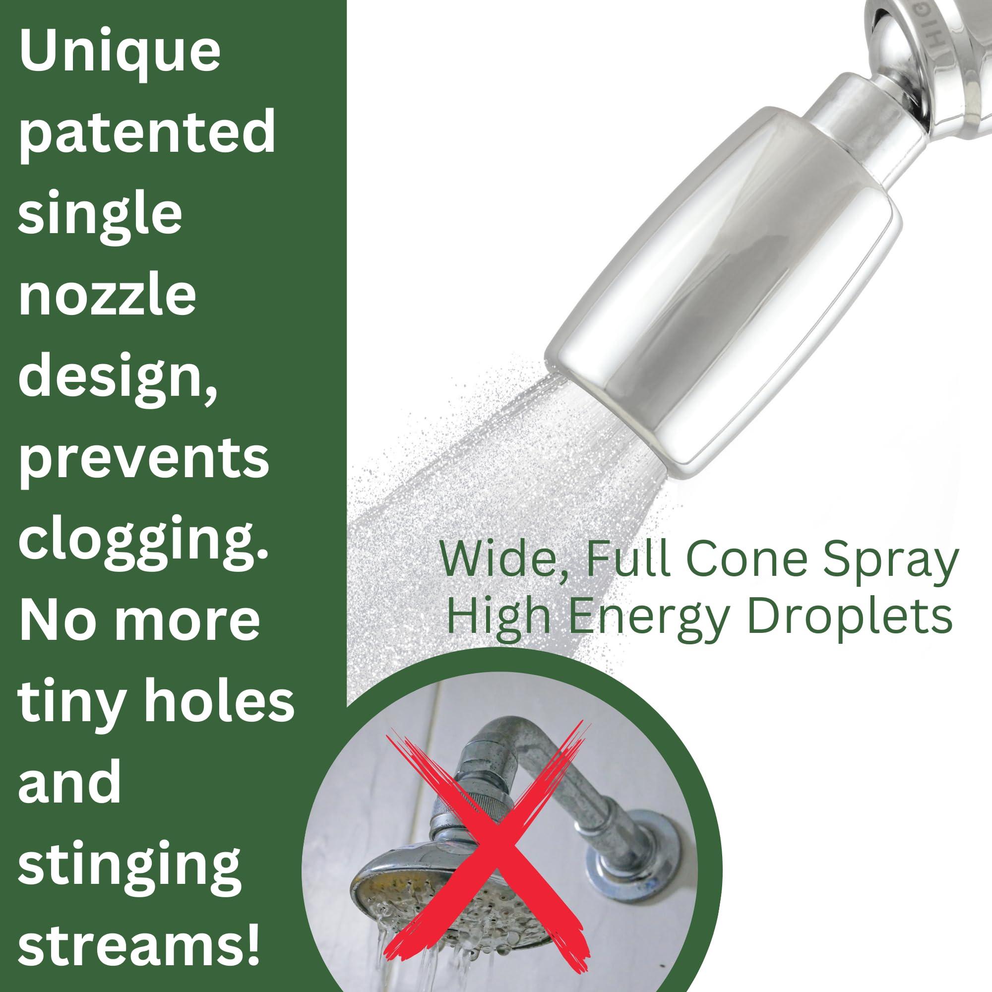 HIGH SIERRA SHOWERHEADS High Sierra Showerheads - Solid Metal 1.8 GPM High-Efficiency, Low-Flow Shower Head with Pressure Control Valve that Shuts It Off to Just a Trickle - Chrome