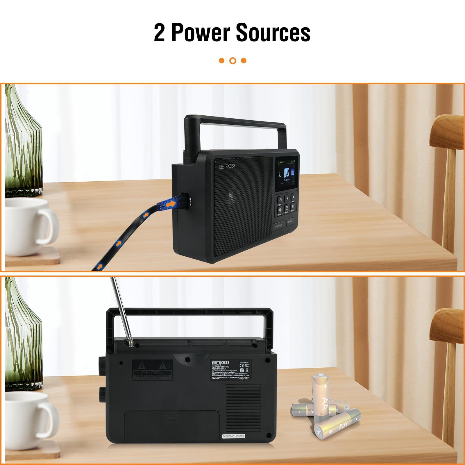 Retekess Retekess TR640 Portable Radio,Internet Radio,Bluetooth Receiver,Thousands of Global Radio Stations,Station Presets and Alarm Clock