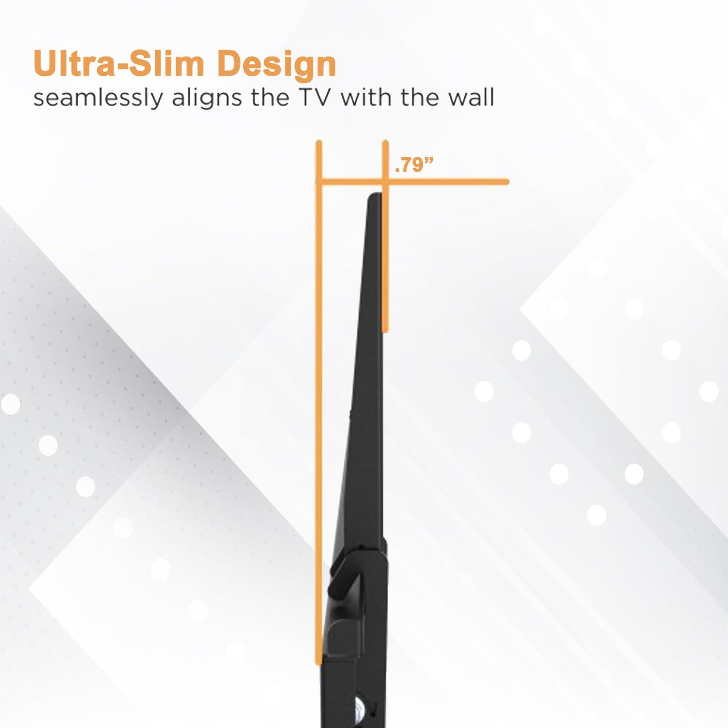 Stellar Mounts Ultra Slim Tilt TV Wall Mount Bracket for Hisense - 40\" Class A4G Series LED Full HD Smart Vidaa TV - 40A4GV - Low Profile 1.7\" from Wall, 12 Tilt Angle, Easy Install