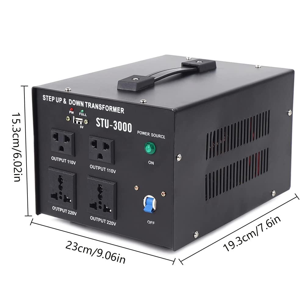 mignonnememe 3000W Power Voltage Converter Transformer Heavy Duty Step Up/Down AC 110V to 220V Power Converter Circuit Breaker Protection
