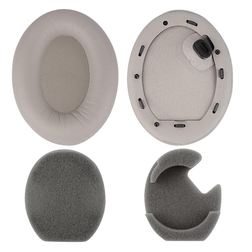 BUTIAO WH-1000XM4 Ear Pads for Sony Headphones, BUTIAO Replacement Earpads Ear Cups Cushion Muffs for Sony WH 1000XM4 Over-Ear Headphones with Protein Leather Noise Isolation Memory Foam - Champagne