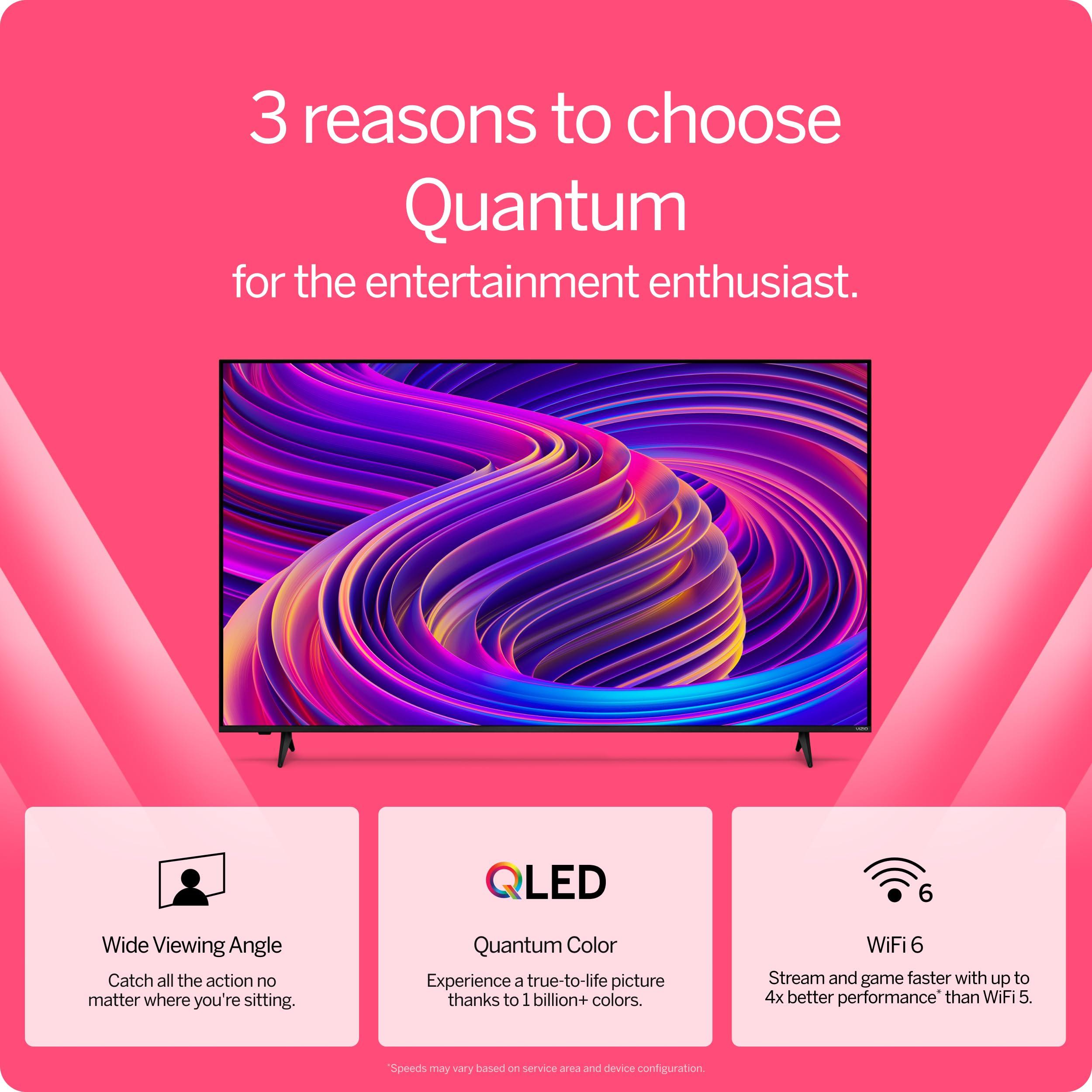 VIZIO VIZIO 65-inch Quantum 4K QLED Smart TV with Dolby Vision, 120FPS @ 1080p PC Gaming, WiFi 6, Bluetooth Headphone Capable, Apple AirPlay, Chromecast Built-in (New)- M65Q6-L4