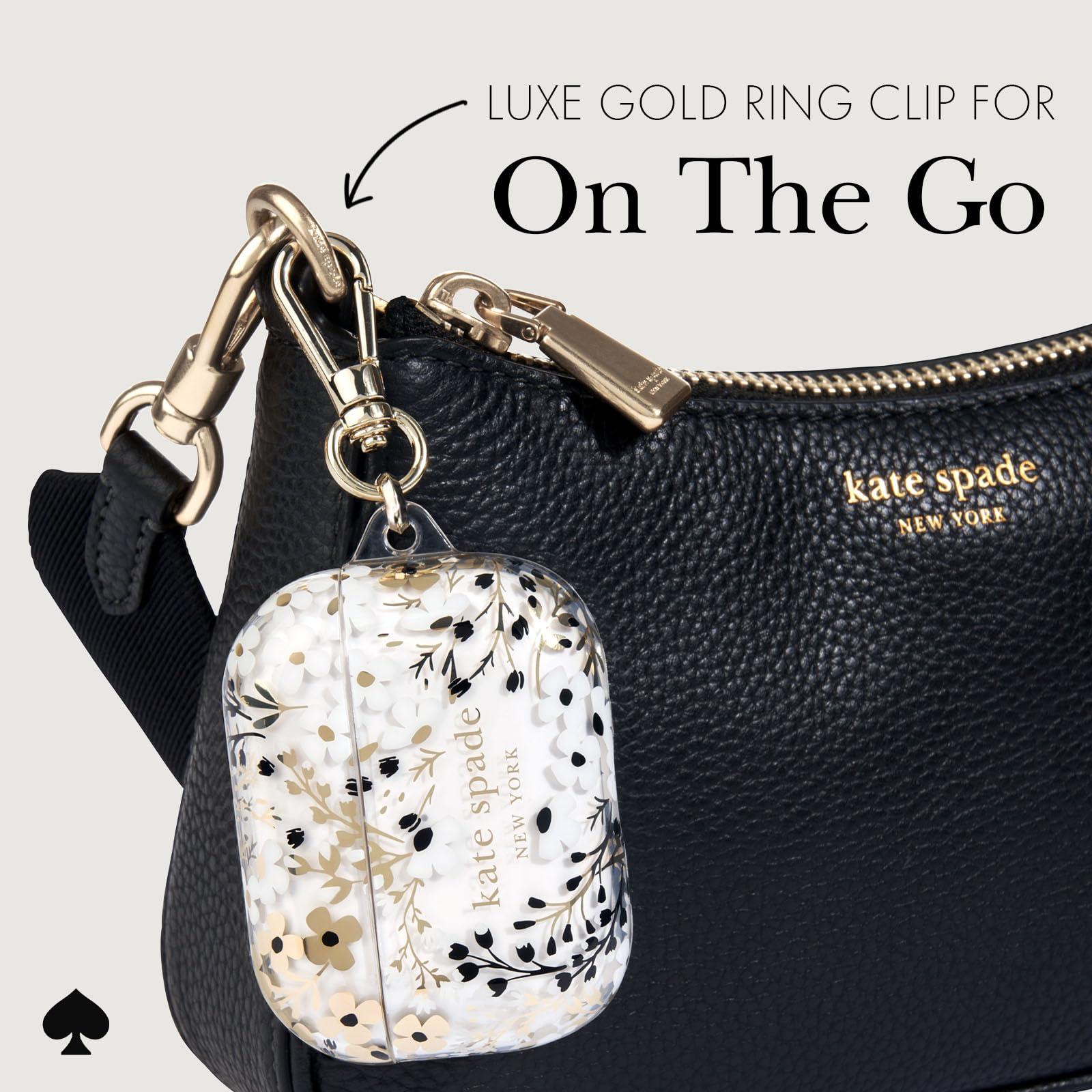 kate spade new york kate spade new york AirPods Pro Protective Case with Keychain Ring - Multi Floral Black and White, Compatible with AirPods Pro 2nd / 1st Generation