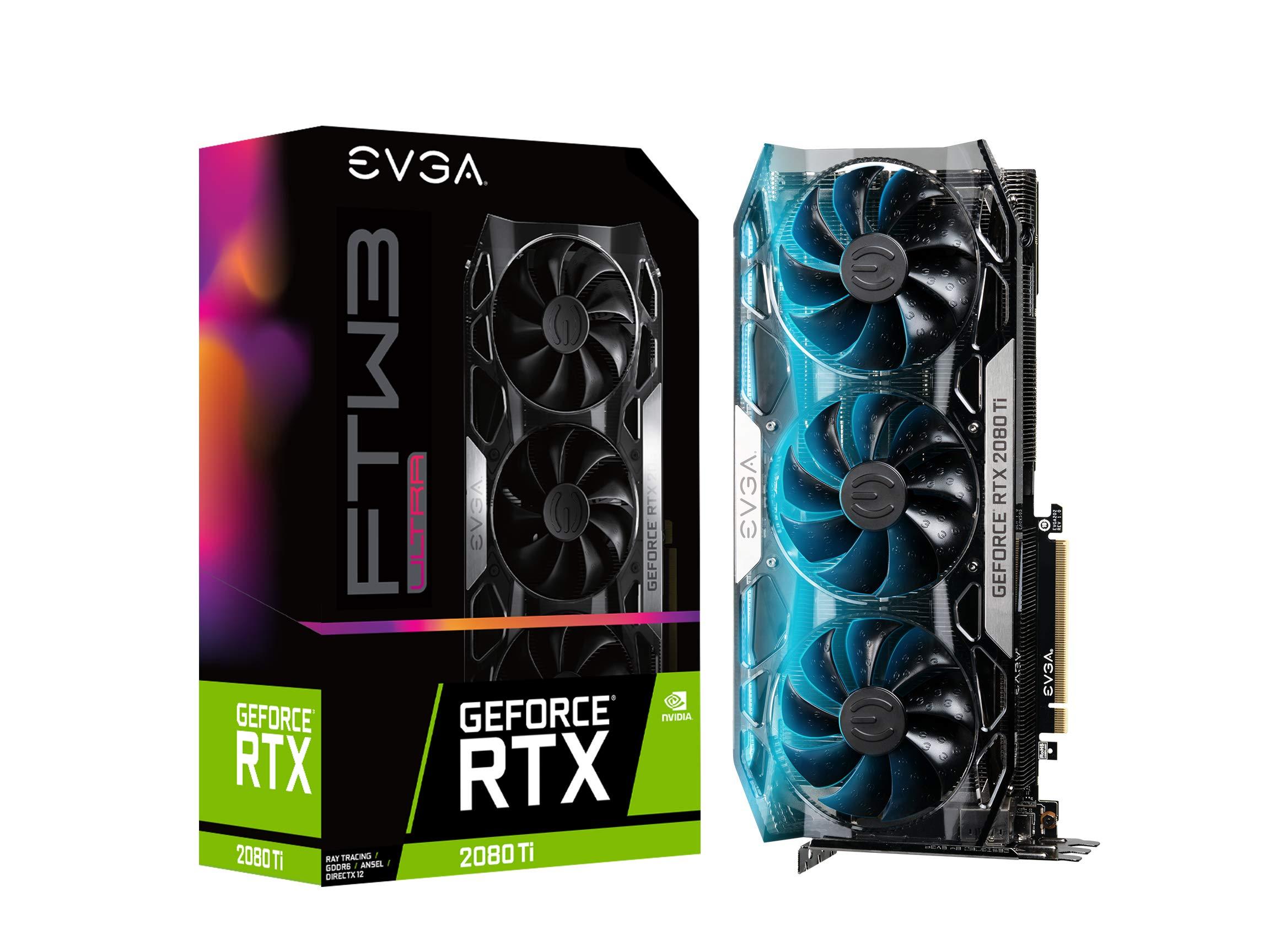 EVGA EVGA 11G-P4-2487-KR GeForce RTX 2080 Ti Ftw3 Ultra, Overclocked, 2.75 Slot Extreme Cool Triple + iCX2, 65C Gaming, RGB, Metal Backplate, 11GB GDDR6
