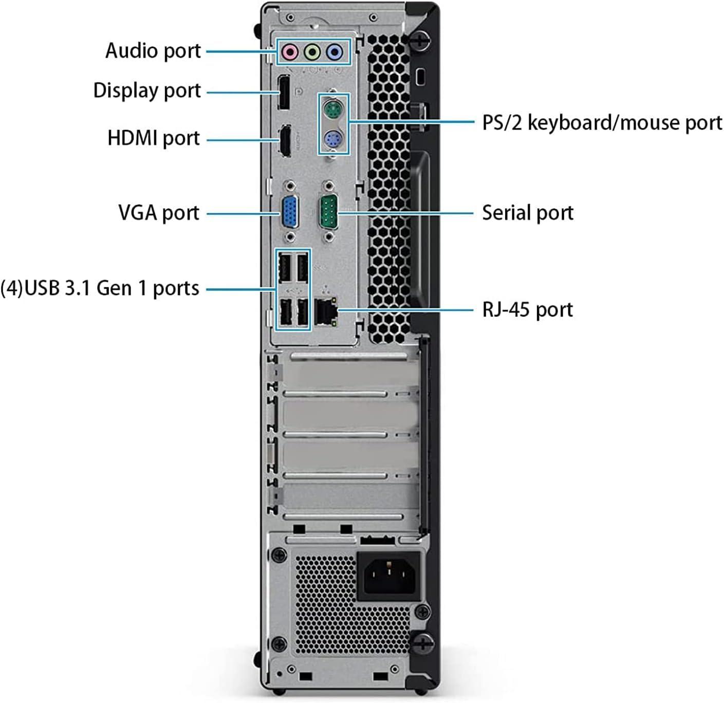 Lenovo Lenovo ThinkCentre M920S SFF Desktop Computer, Intel Core i7-8700 3.2GHz Up to 4.6GHz, 32GB DDR4, 1TB SSD, Keyboard&Mouse, VGA, DisplayPort, HDMI, USB Type-C, Windows 11 Pro (Renewed), Black