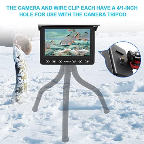 MOOCOR MOOCOR Underwater Fishing Camera, Portable Fish Finder Camera HD 1000 TVL Infrared LED Waterproof Camera with 4.3 Inch LCD Monitor for Ice Lake Sea Boat Kayak Fishing