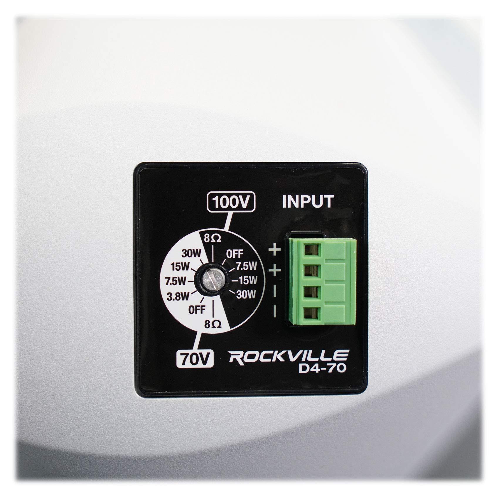 Rockville Rockville D4-70 White Dual 4\" 70 Volt Commercial/Restaurant Wall Mount Speaker