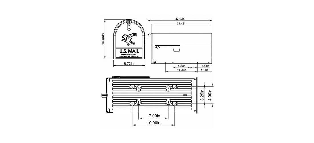 Gibraltar Mailboxes Gibraltar Mailboxes Elite Large Capacity Galvanized Steel Green, Post-Mount Mailbox, E1600G00