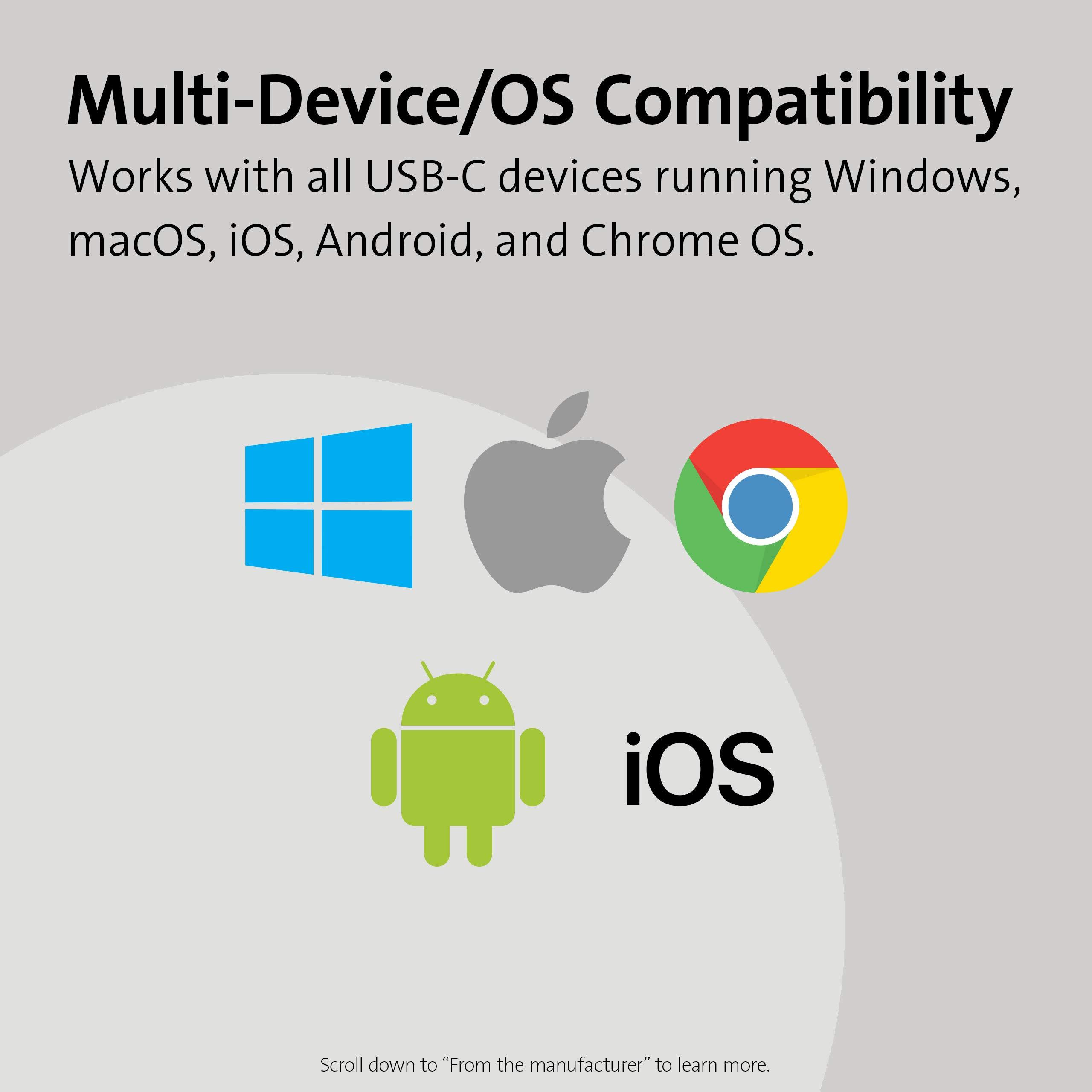 Kensington Kensington USB-C Hi-Fi Headphones, On-ear Headphone for Kids, for School, for Adults, Padded Adjustable Headband, 6 ft Cord (K97456WW),Black