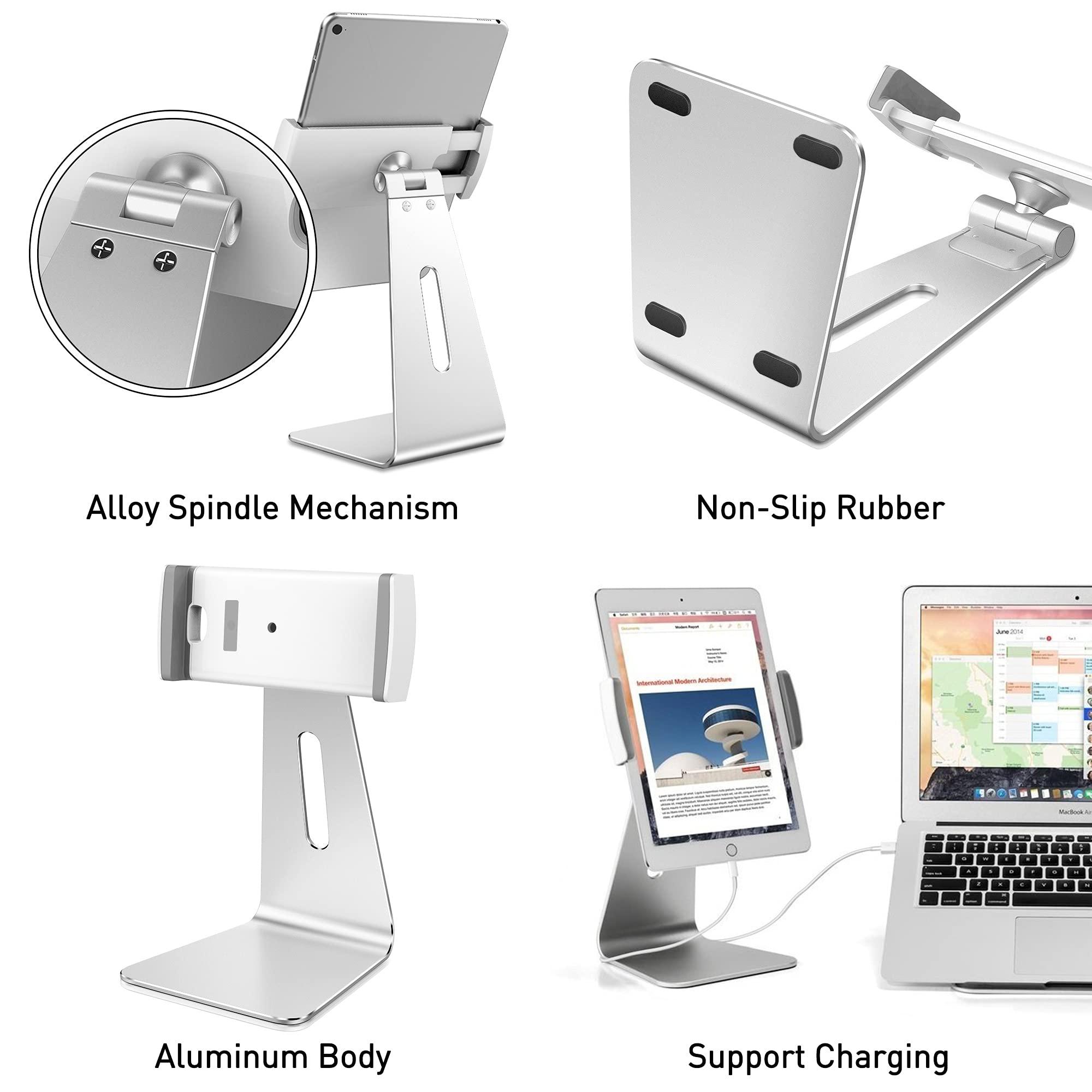 AboveTEK AboveTEK Elegant Tablet Stand, Aluminum iPad Stand Holder, Desktop Kiosk POS Stand for 7-13 inch iPad Pro Air Mini Galaxy Tab Nexus, Tablet Mount for Store Showcase Office Reception Kitchen Countertop
