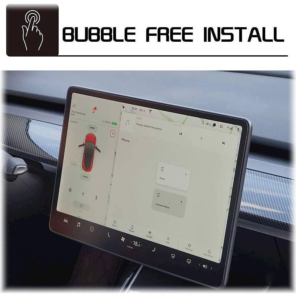 ZERODAMAGE SAHARA CASE SaharaCase - ZeroDamage Tempered Glass Screen Protector for Tesla Model 3 and Model Y 15" (2021) - Anti Scratch/Fingerprint Full Coverage Bubble Free 9H Hardness - Matte Clear