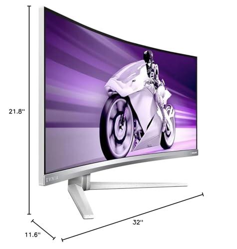 Philips Computer Monitors Philips Evnia 34M2C8600 QD OLED Curved Gaming Monitor w/UltraWide WQHD Resolution, 175Hz, AMD FreeSync Premium Pro, USB-C Docking, Height Adjustable, 4-Year Advance Replacement, Xbox PS5 Switch