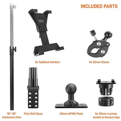 iBOLT iBOLT TabDock Point of Purchase/POS Wall Mount - with 5 Tablet Holders Perfect for Multiple delivery Applications (DoorDash, Uber eats, Postmates, etc.) Fits 7 to 10 inch Tablets