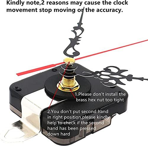 TIKROUND TIKROUND Youngtown 12888 Movement for Clock Repair Replacement 13.5mm (17/32 inch) Shaft Length 5.5mm (7/32 inch) Thread Length.(Black Shaft)