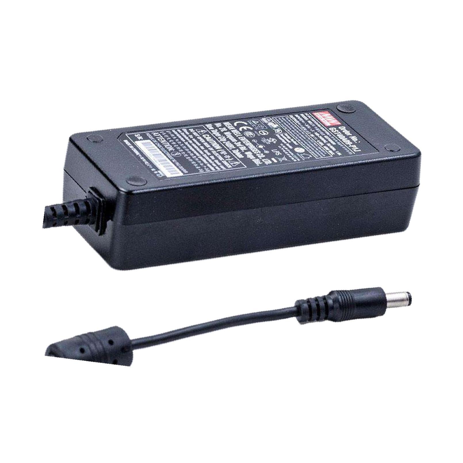 MEAN WELL Mean Well GST40A48-P1J Desktop AC Adapter, 40W 48V 0.84A, DC P1J Barrel Plug, 2.1mm I.D. x 5.5mm O.D. x 11mm Center Positive Female, 3 Pole AC Inlet IEC320-C14, Input: 90~264VAC, Level VI