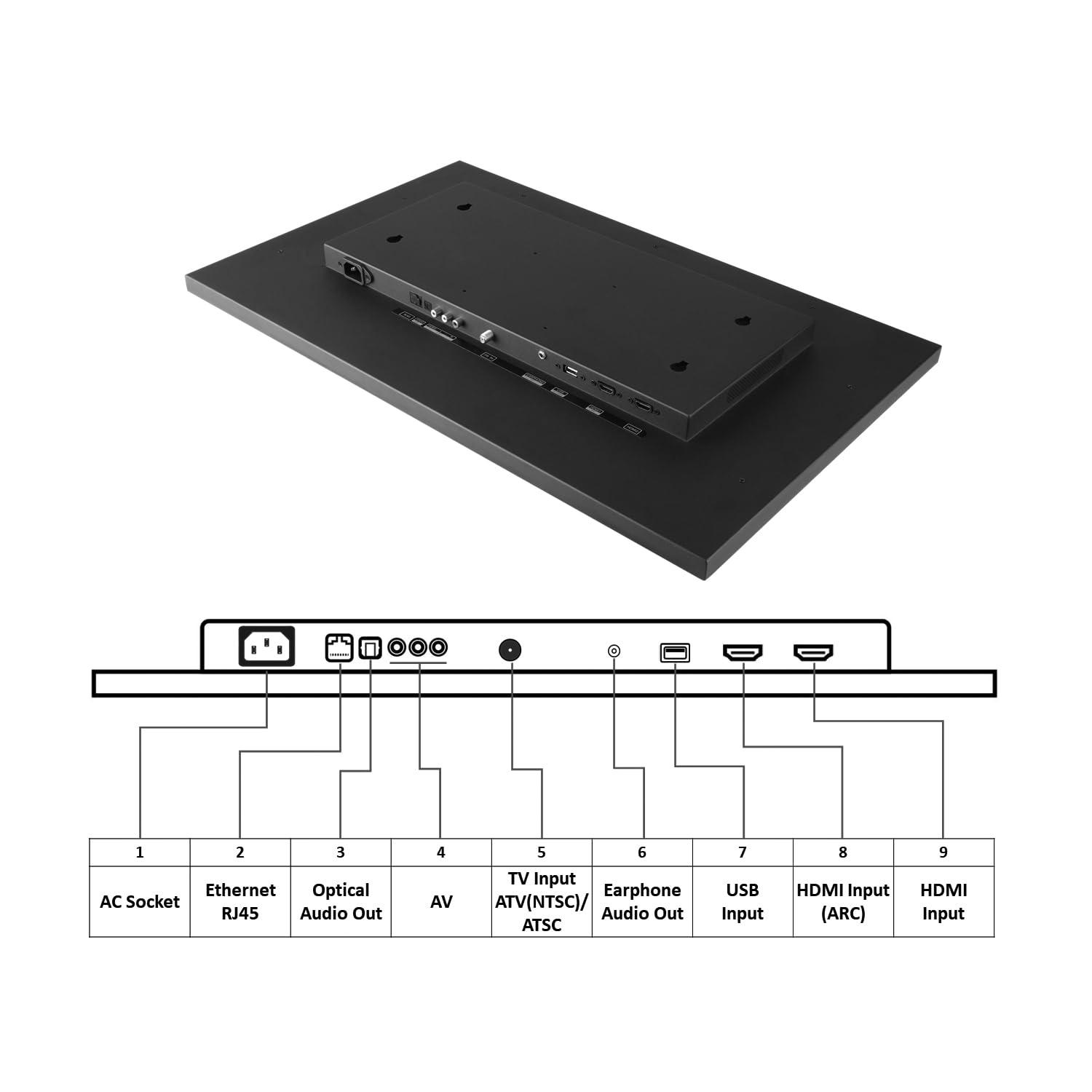 Soulaca Soulaca 32 inches 4K Touchscreen Android Bathroom Mirror LED Smart TV IP65 Waterproof UHD WiFi Bluetooth Frameless ATSC SPA Hotel 2025 Model