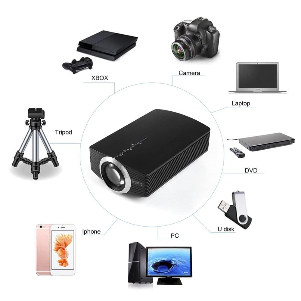 FDINUDIGUHTTYYYY YG500/YG510 Mini Projector Support 1080P 1800Lumen Portable LCD LED Projector Home Cinema USB Beamer Bass Speaker ( Size : YG510 ) ( )