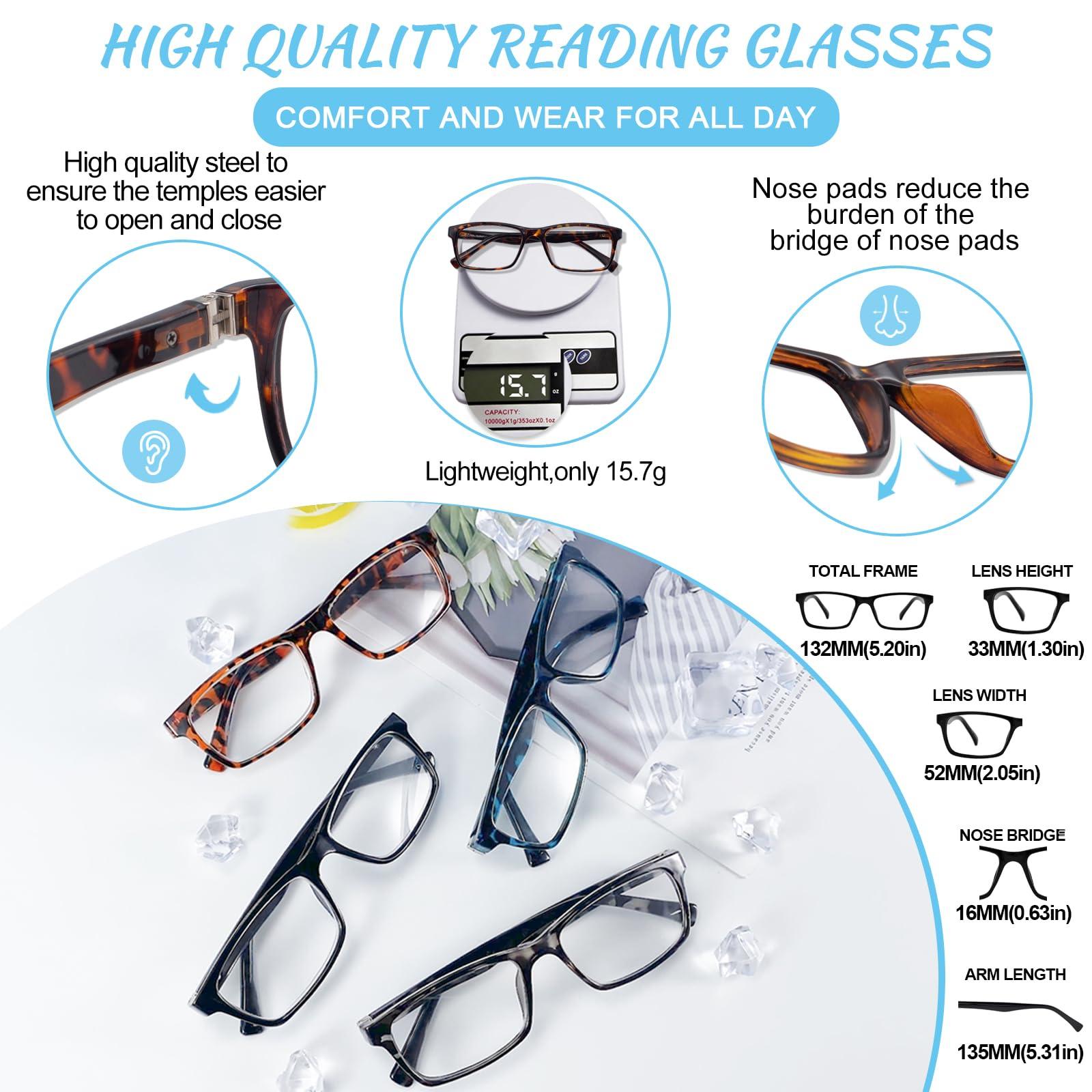 OCCI CHIARI OCCI CHIARI Blue Light Blocking Reading Glasses Men Fashion Computer Readers 2.75(1.0 1.25 1.5 1.75 2.0 2.25 2.5 2.75 3.0 3.5 4.0 5.0 6.0)