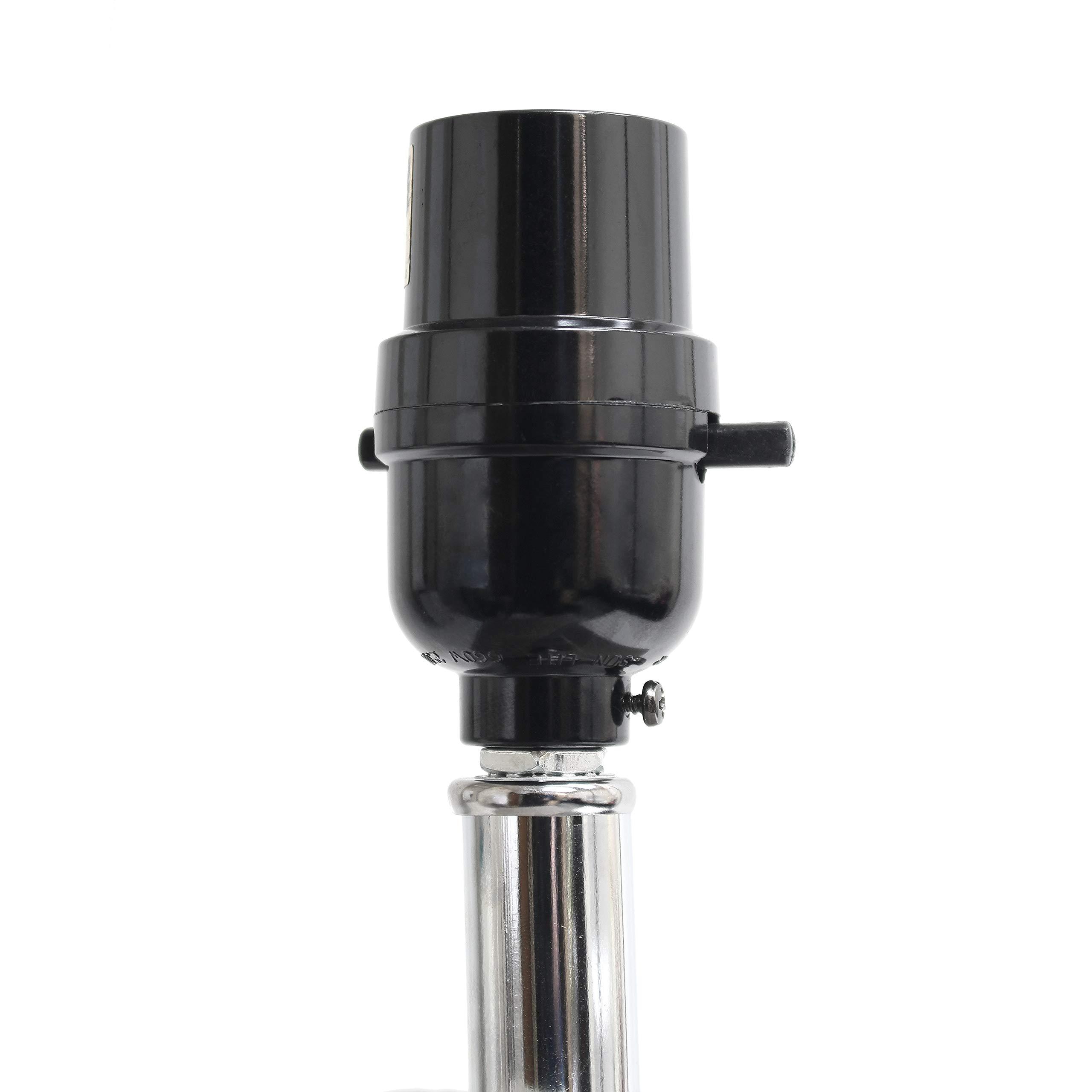 Elegant Designs Elegant Designs LT1025-TAN Modern Leather Table Lamp with White Fabric Shade, Tan (Pack of 1)