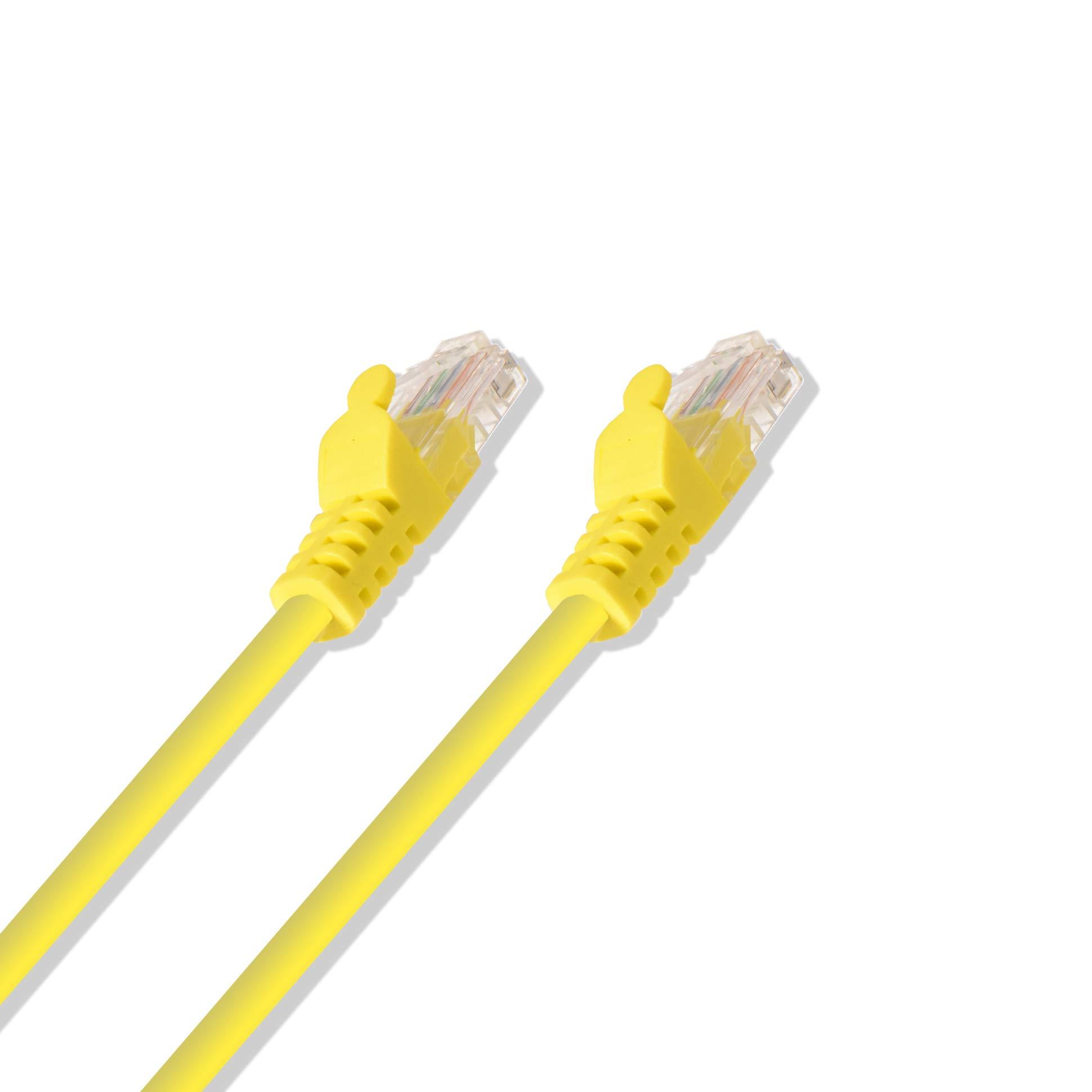 LOGICO LOGICO 2Ft Cat5e Ethernet RJ45 LAN Wire Network Yellow UTP 2 Feet Patch Cable (5 Pack)