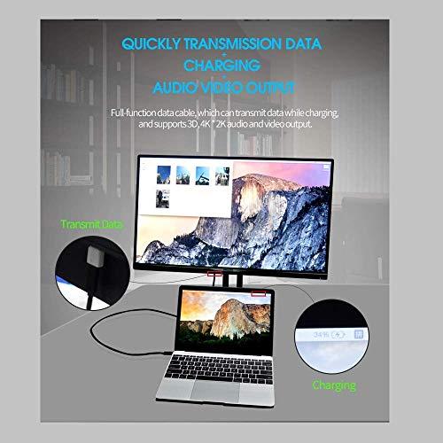 GodSpin GodSpin USB C to USB C Cable (20Gbps) SuperSpeed [Certified] USB Type-C to USB Type-C, 100W Power (USB 3.1, 3.2, Thunderbolt 3) Nylon Braided, Dual 4k or Single 5k @60hz Display (6.6ft/20Gbps)
