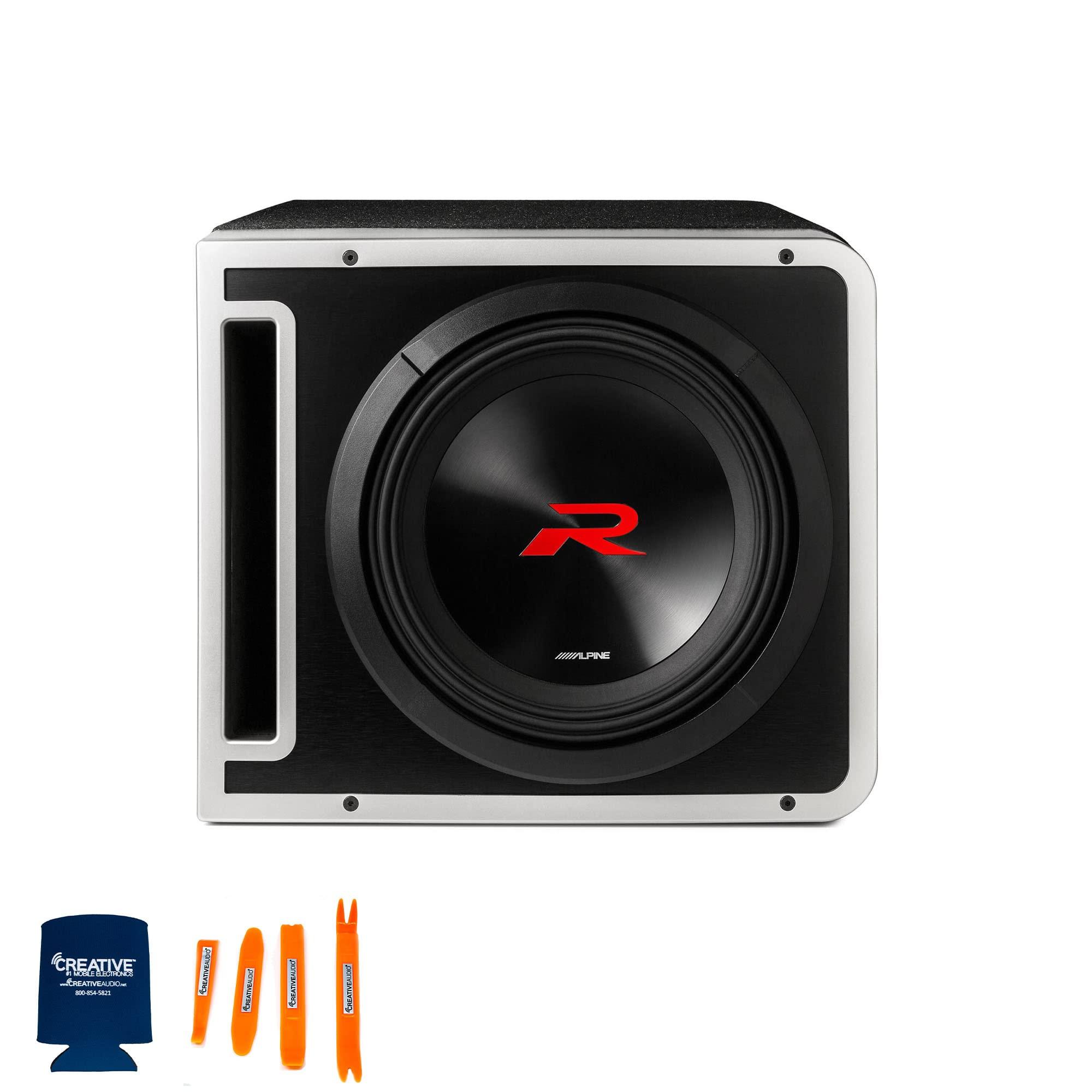 Alpine Alpine R2-SB10V 10" R-Series Halo Loaded Sub Enclosure w/Alpine R-A75M R-Series Mono Amplifier 750W RMS & Wiring Kit