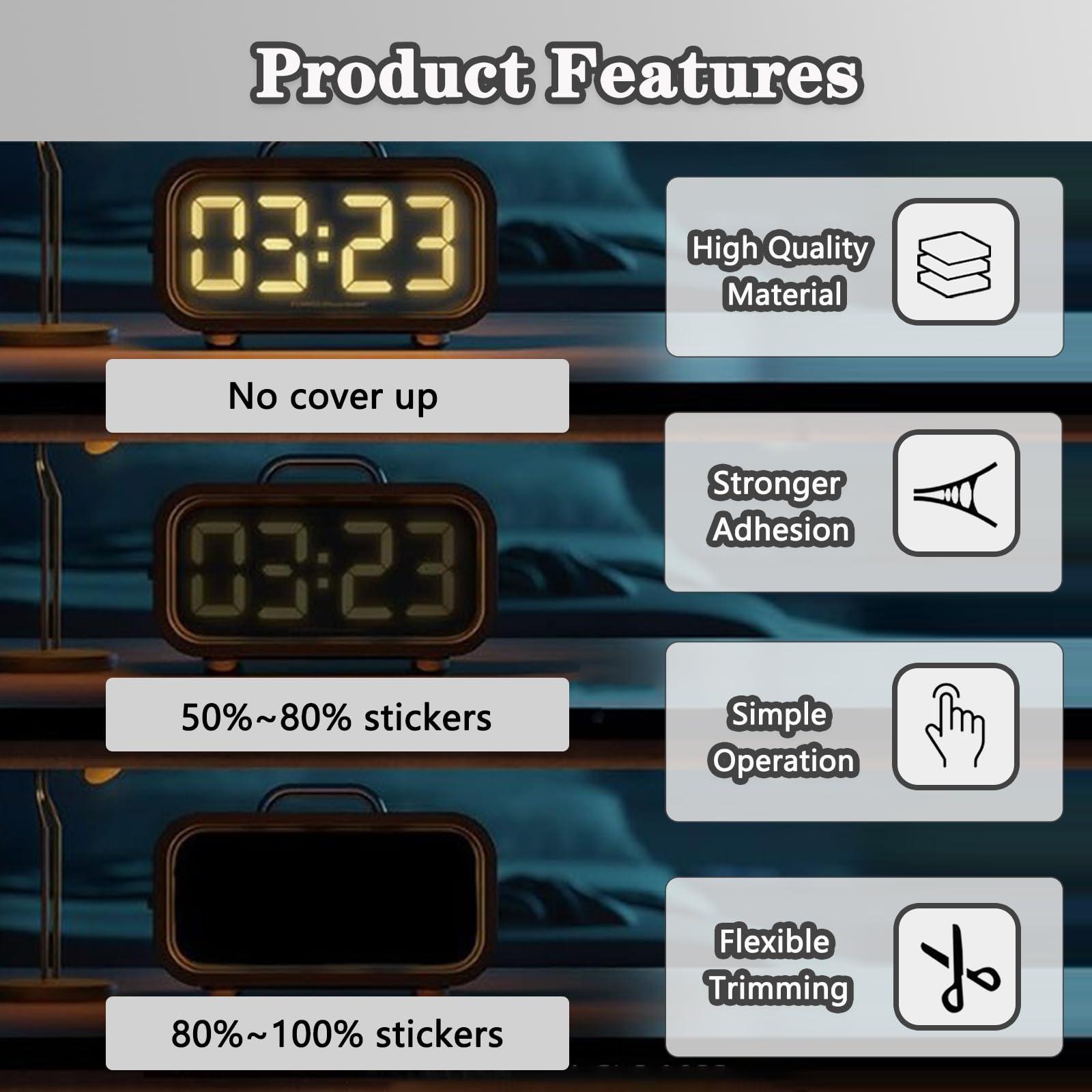 Mecefeno LED Light Blocking Stickers, Blackout Stickers Light Dimming Sticker for Electronics Blackout Sticker for Routers LED Covers (2 Sheets Cut and 2 Sheets Whole)