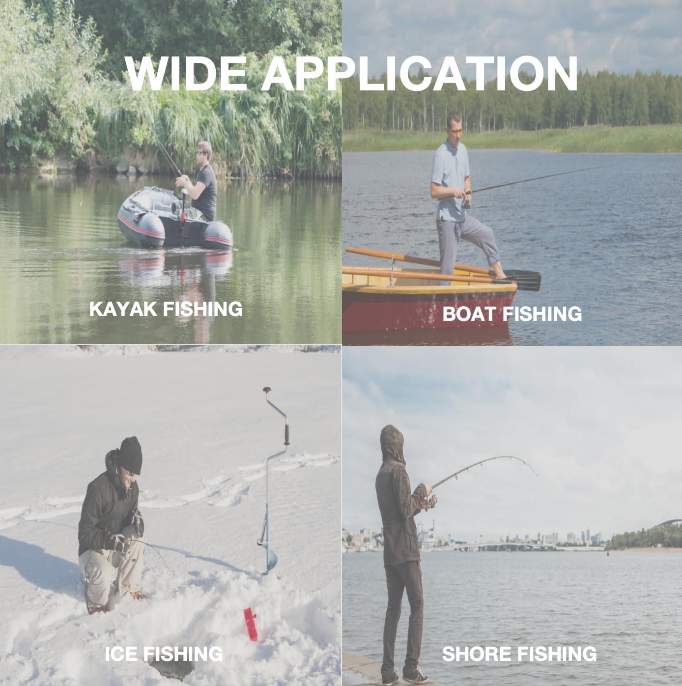 Lumirio Portable Fish Finder, Handheld Wireless Sonar Transducer Fish Finder, Rechargeable Fish Finder for Fishing Kayak Fishing Boat, LCD Display of Water Depth & Temperature Fish Size Bottom Contour