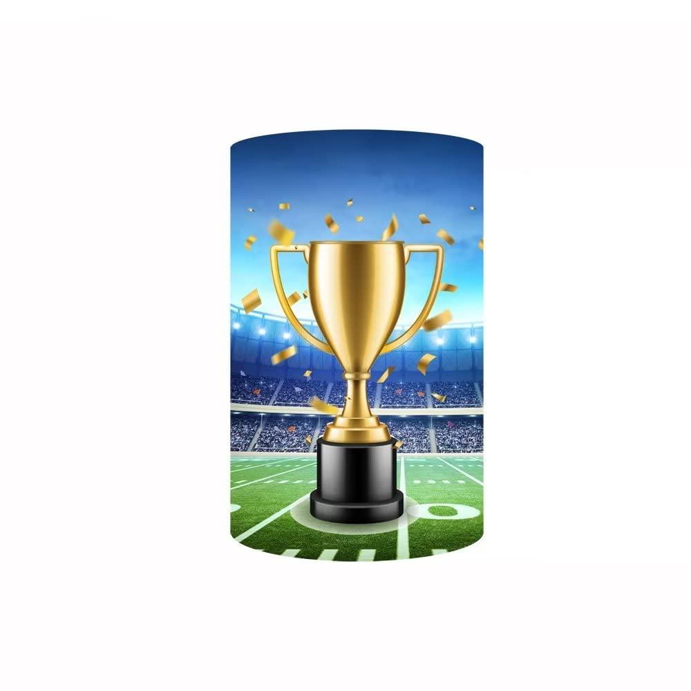 HISDH HISDH NO182 Sports Soccer Pedestal Cover for Birthday Party Babyshower Decoration Cylinder Cover Soccer Photography Plinth Cover Baptism Communion Props Dia40 H90 Pattern A