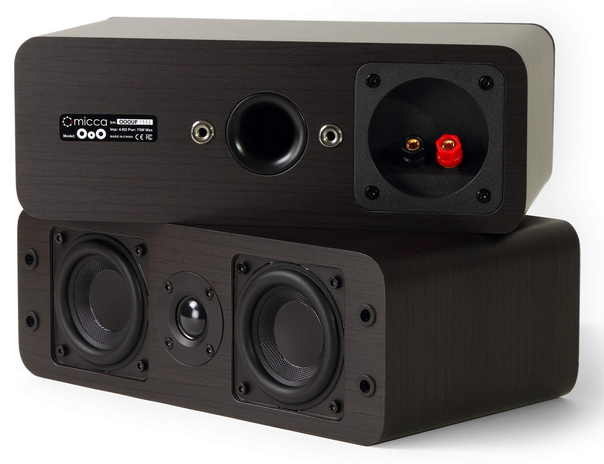 Micca Micca OoO Bookshelf Speakers with 3-Inch Woofers and Silk Tweeter (Dark Walnut, Pair) (Renewed)