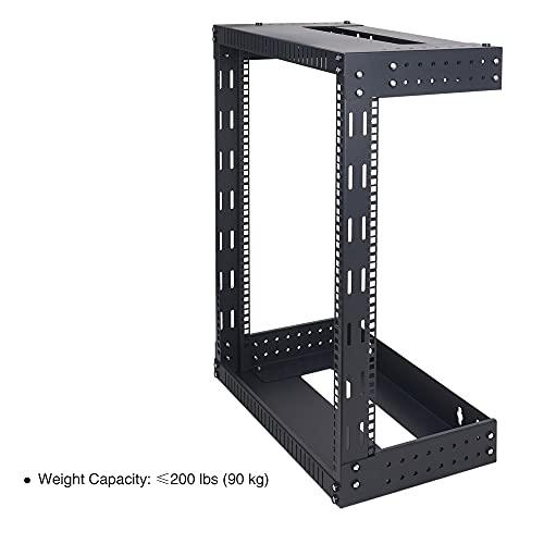 Sound Town Sound Town 2-Post 15U Wall-Mount Open Frame Server and Network Equipment Rack with Adjustable Depth 12\"-20\" (ST2PWOR-A15U)